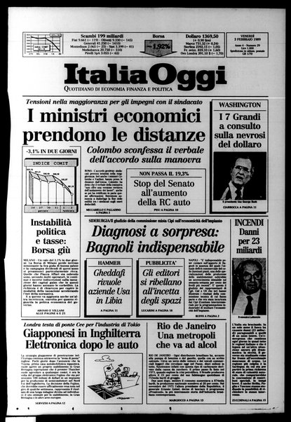 Italia oggi : quotidiano di economia finanza e politica